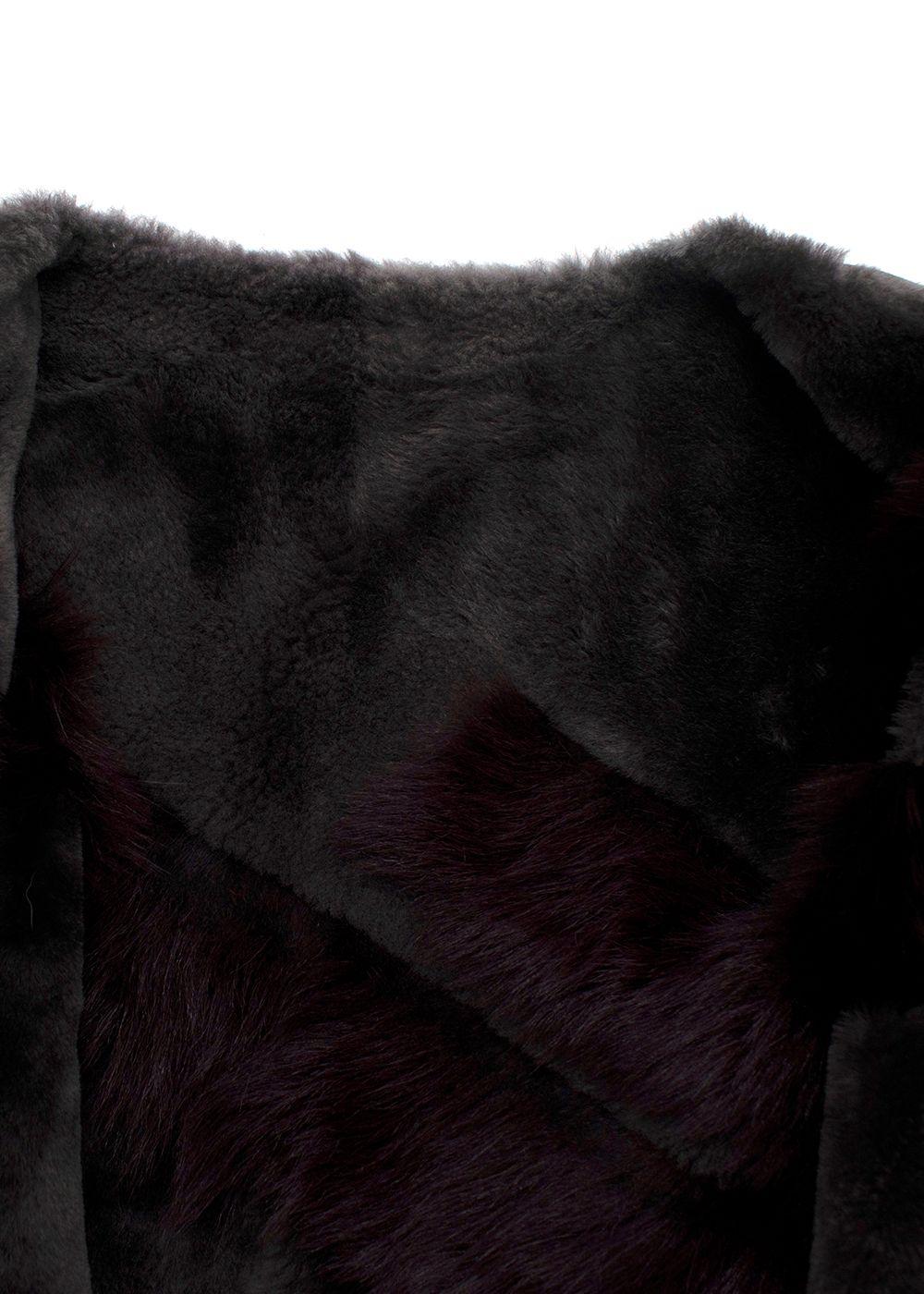 Liska Purple Reversible Lambskin / Fur Coat