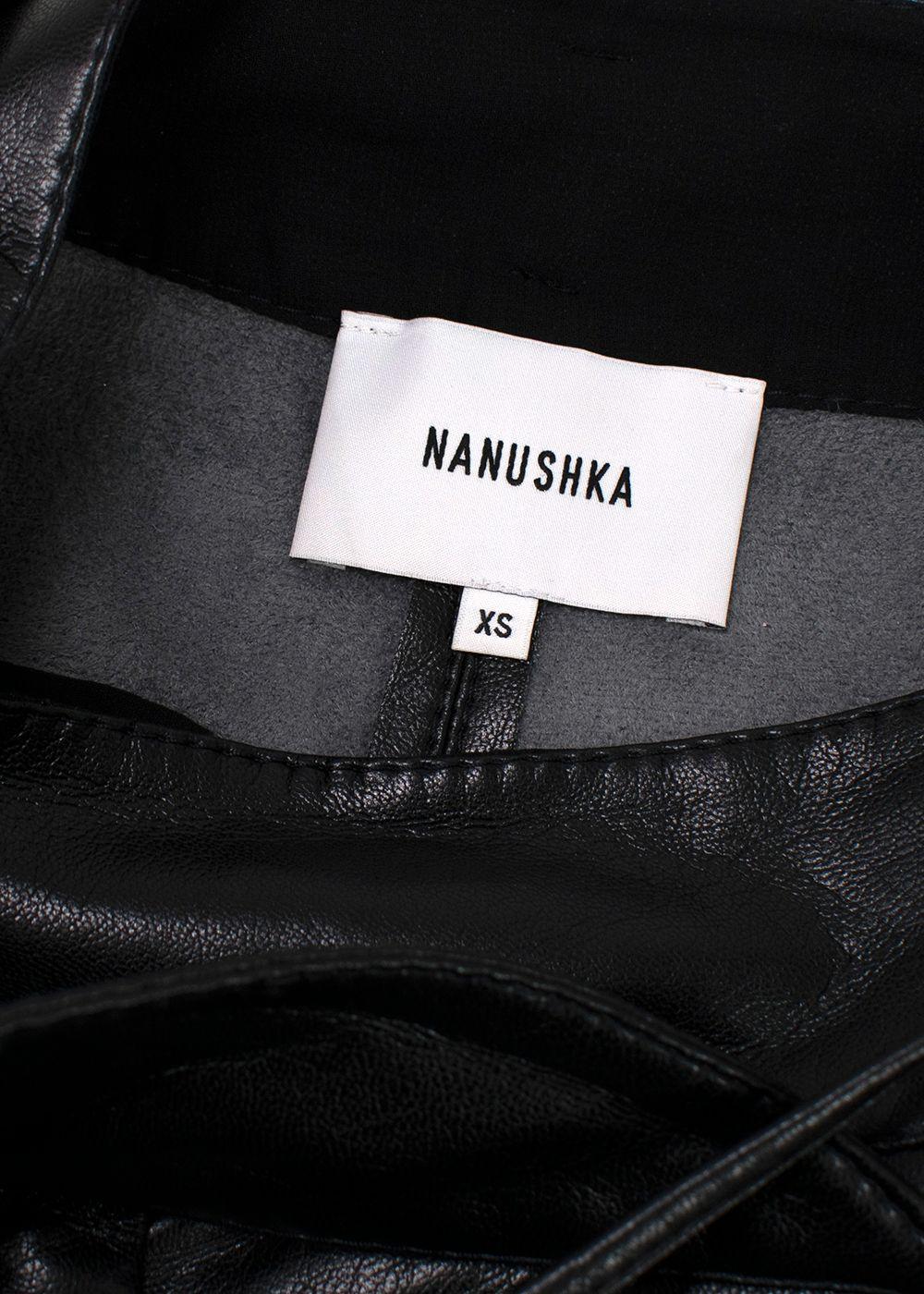 Nanushka Black Chimo Vegan Leather Wide-leg Trousers