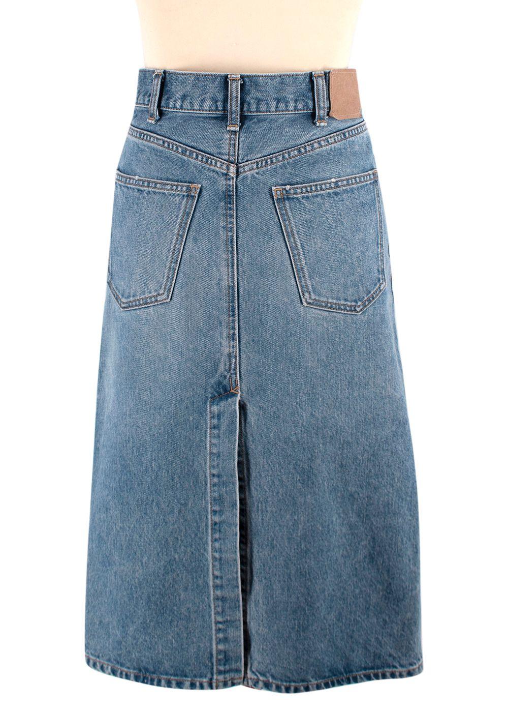 Celine Denim Midi Skirt