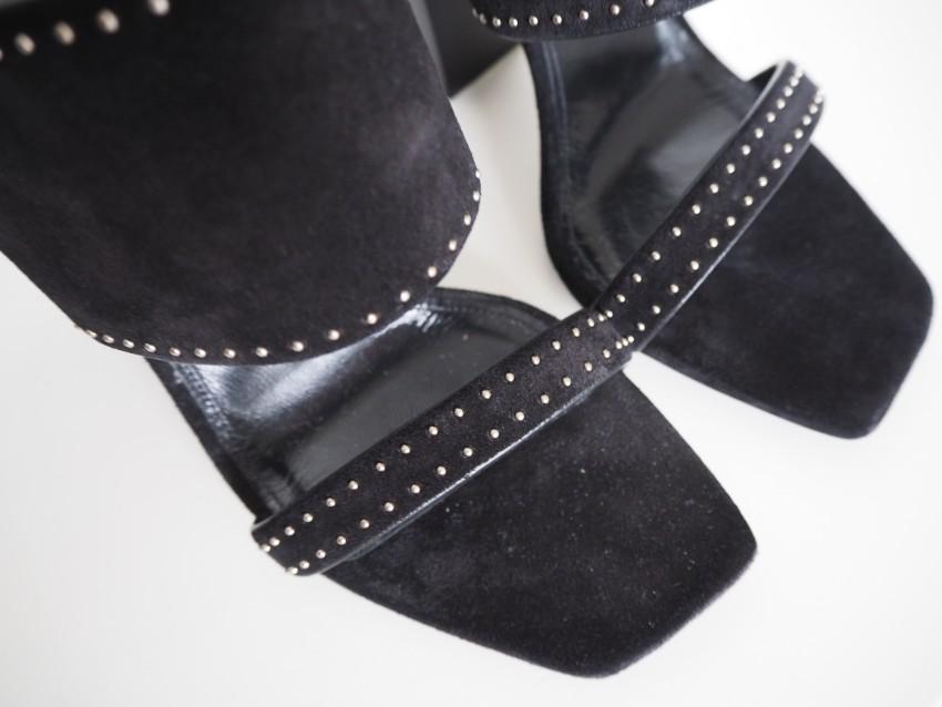 Saint Laurent Micro Studded Oak Mules