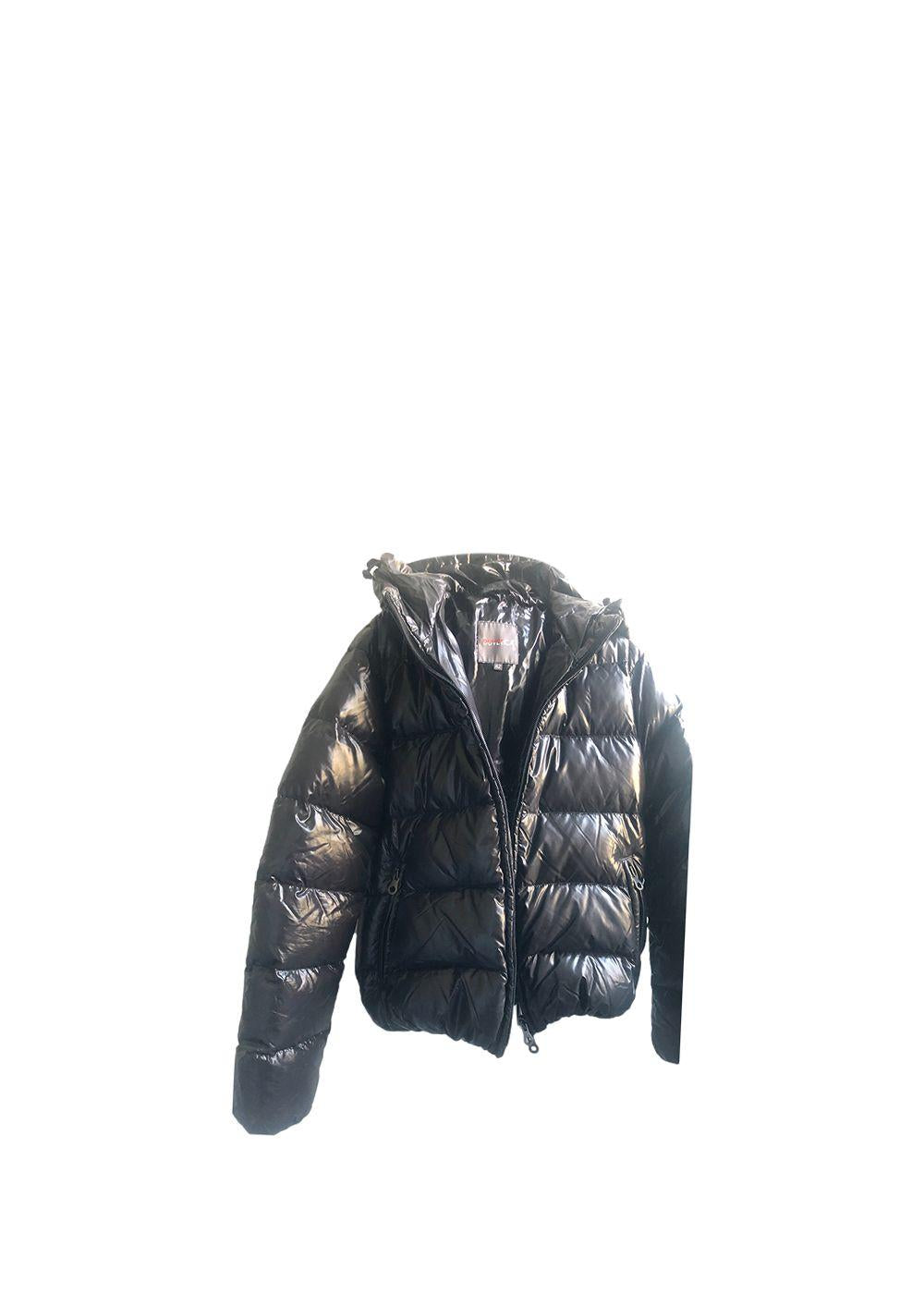 Black Shiny Nylon Down Jacket