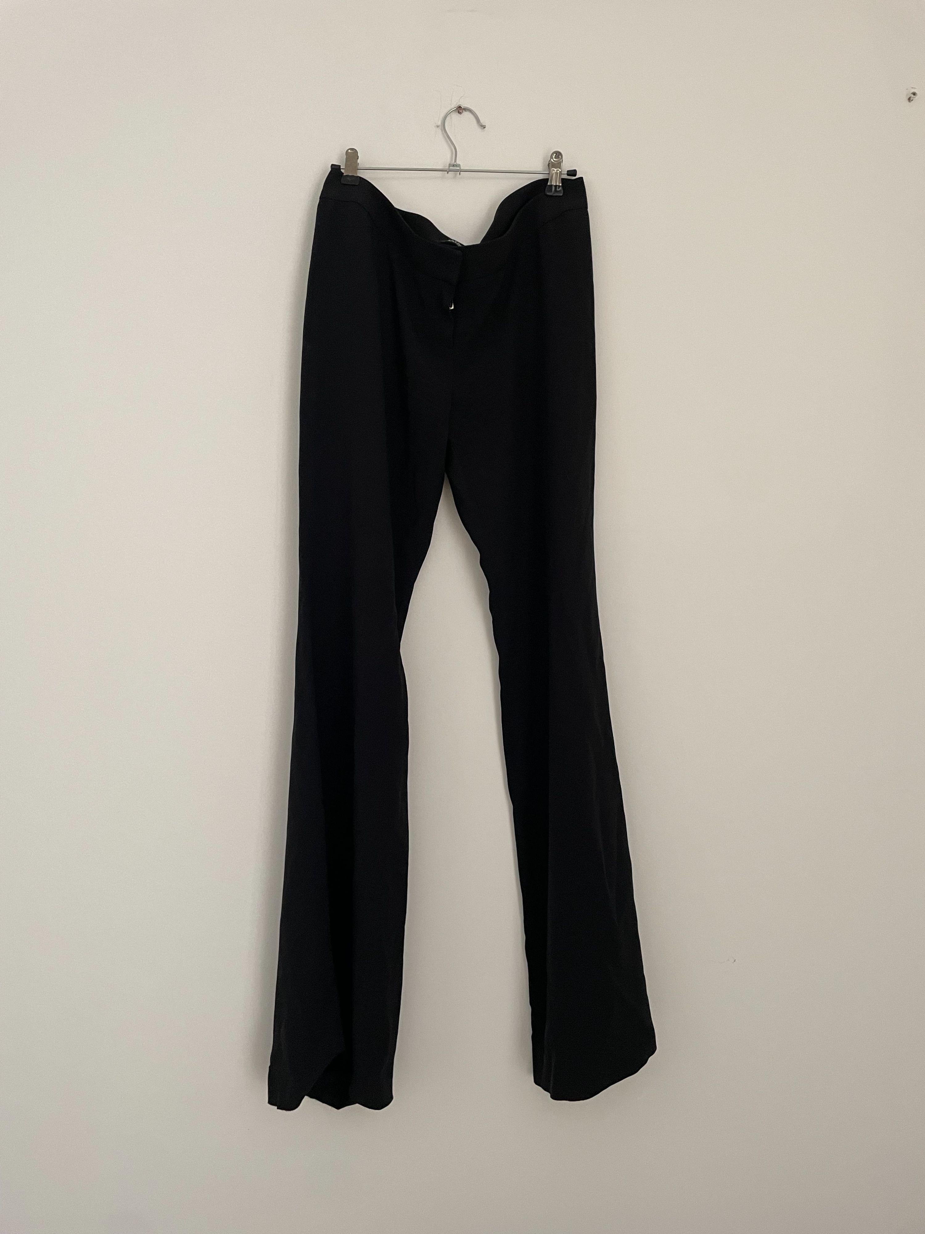 Black Crepe Wide Leg Trousers