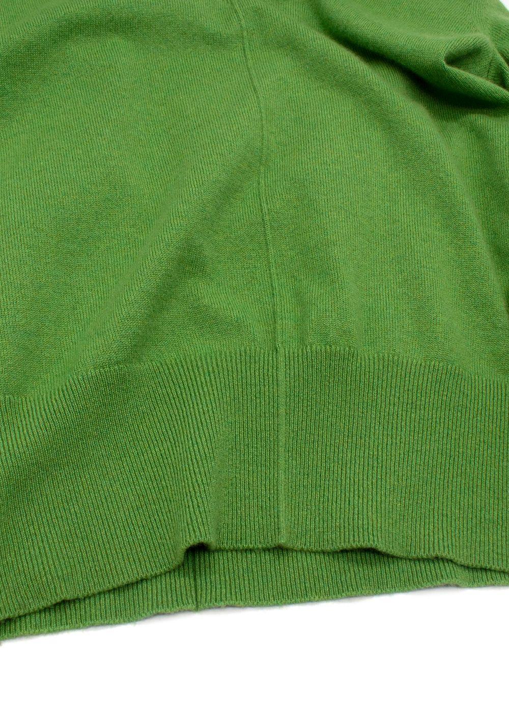 Akris Green Cashmere V-Neck Sweater