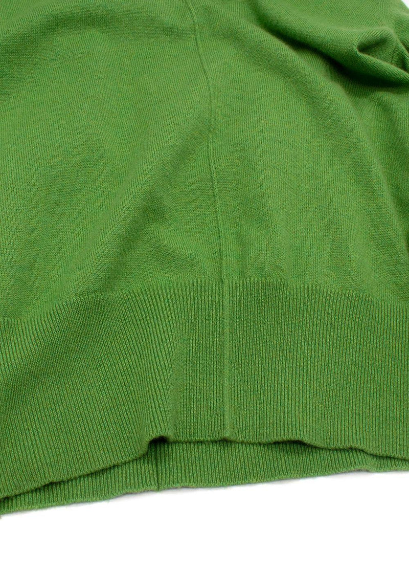 Akris Green Cashmere V-Neck Sweater