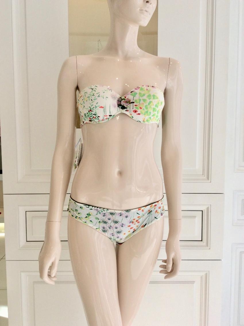 Cotton Club Italy Couture Floral Bandeau Tie Bikini