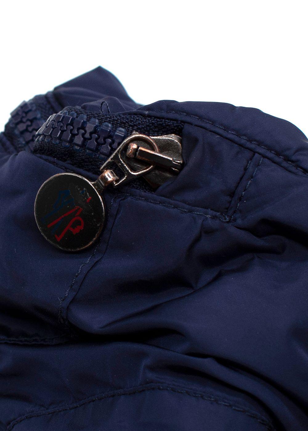 Moncler Navy Flammette Long Down Puffer Coat