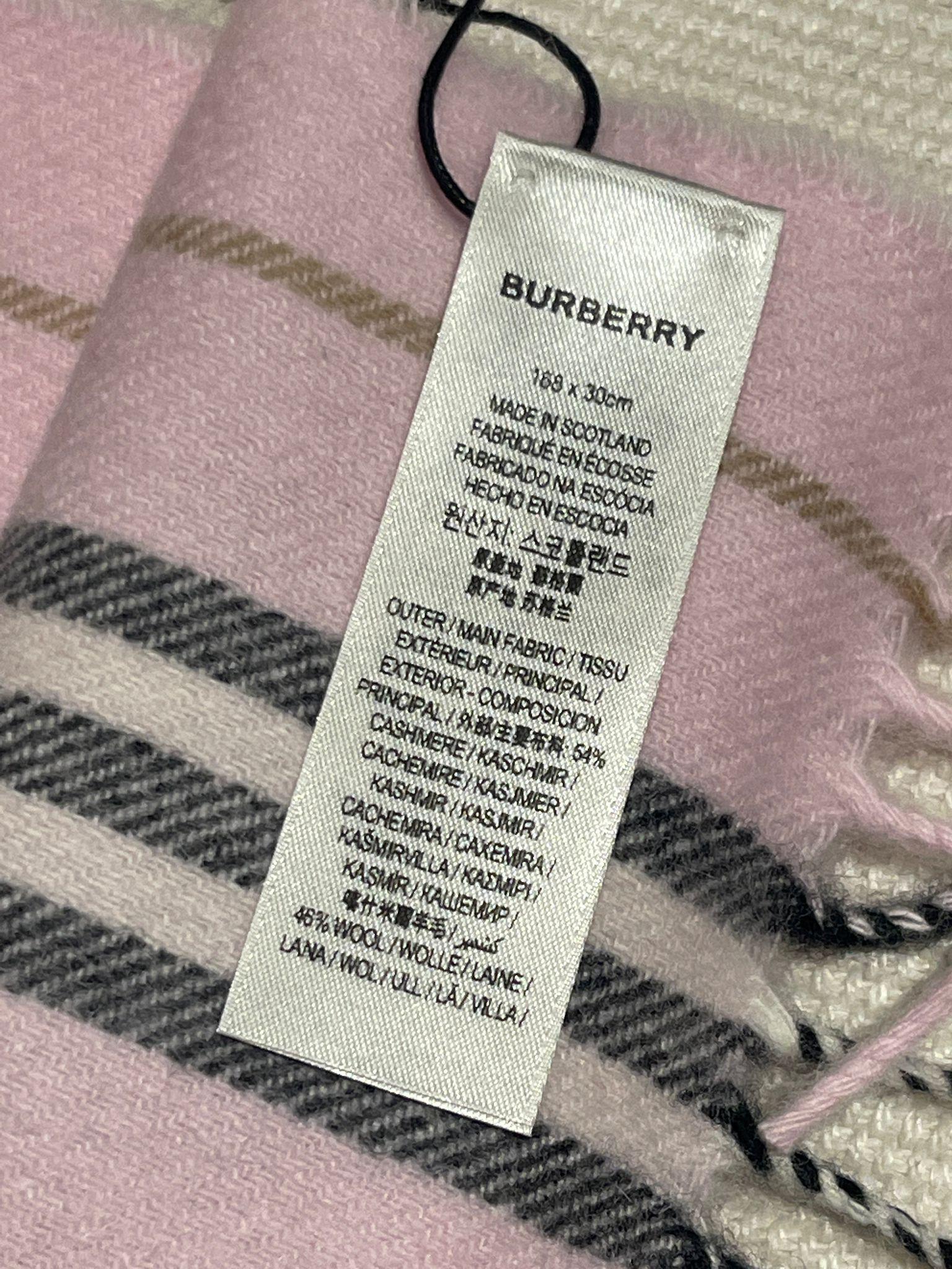 Pink Striped Cashmere & Wool Scarf