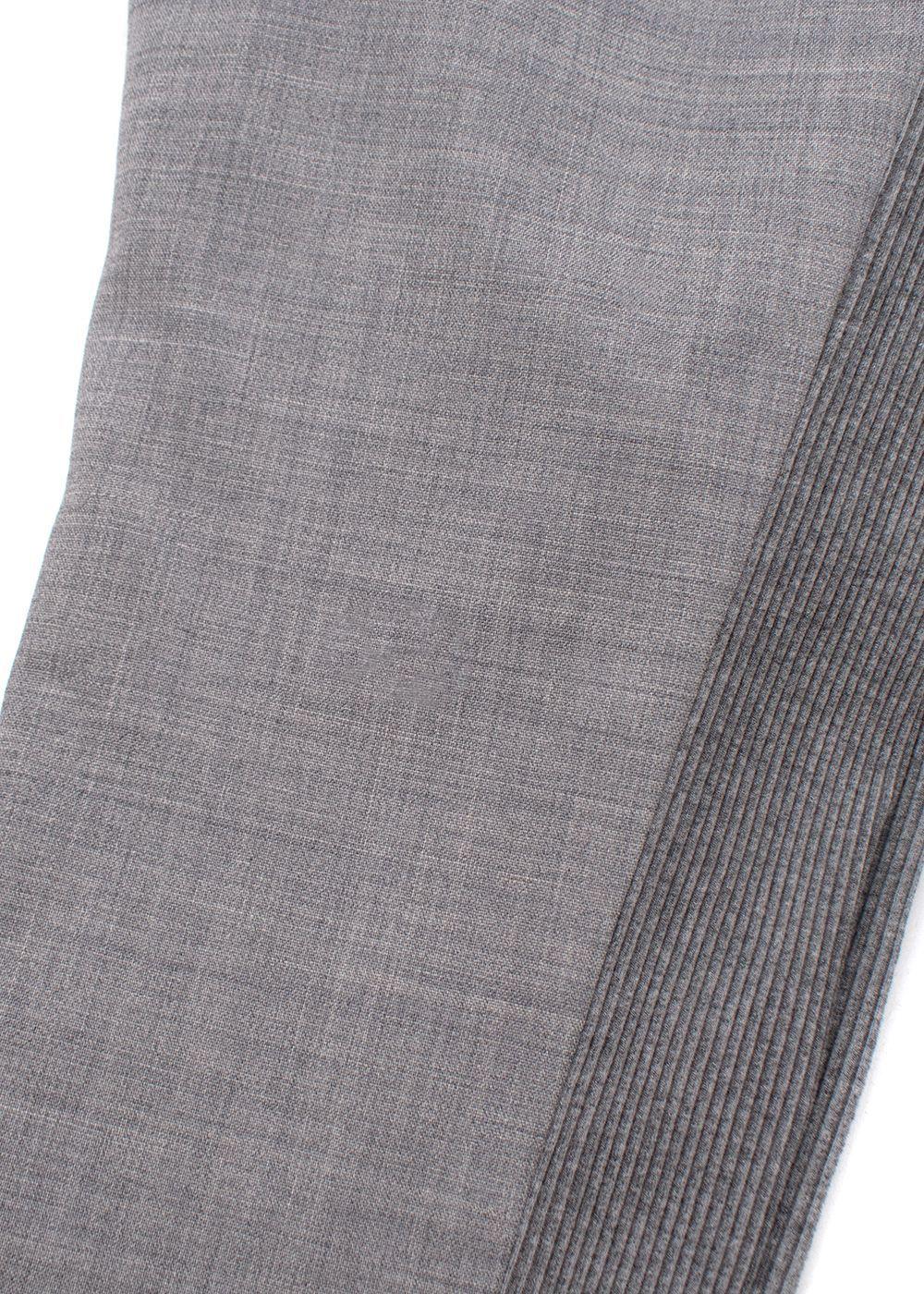 Grey Stretch Knit Slim Fit Trousers