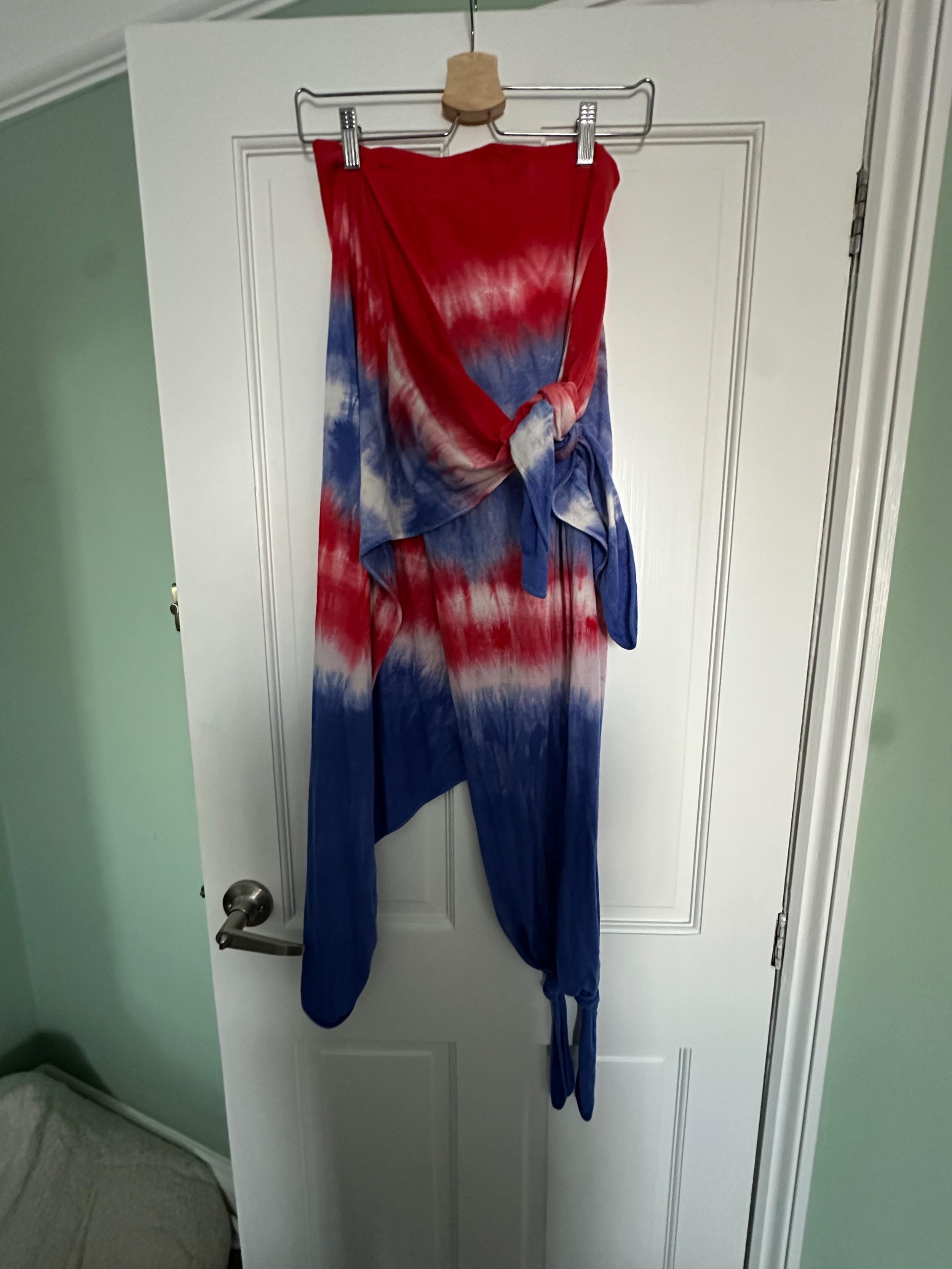 Loewe Paula’s Ibiza red & blue tie dye top and skirt