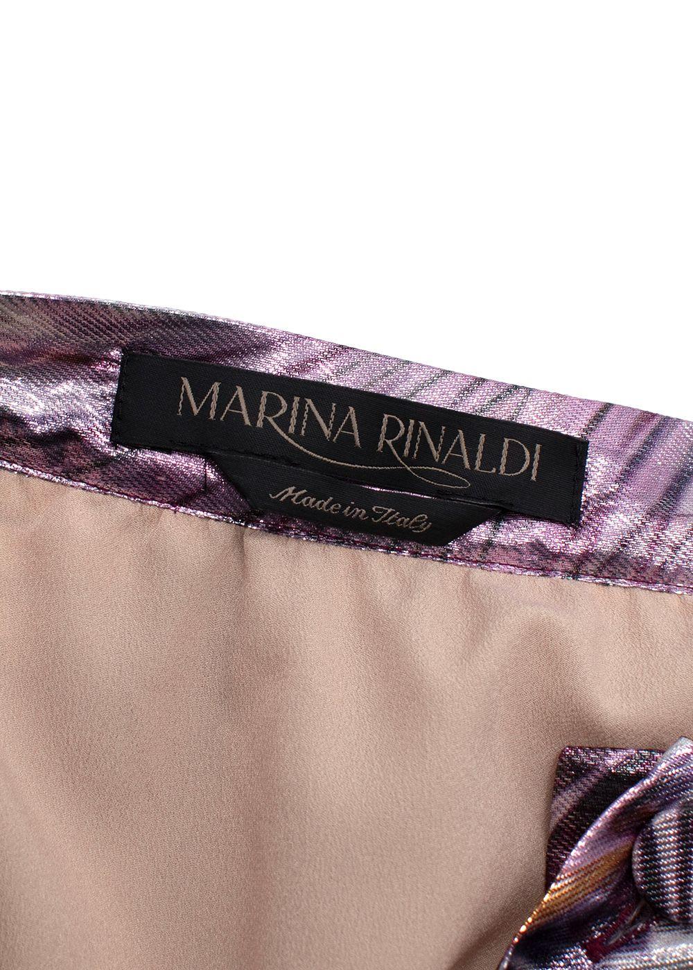 Marina Rinaldi Purple Pleated Midi Skirt