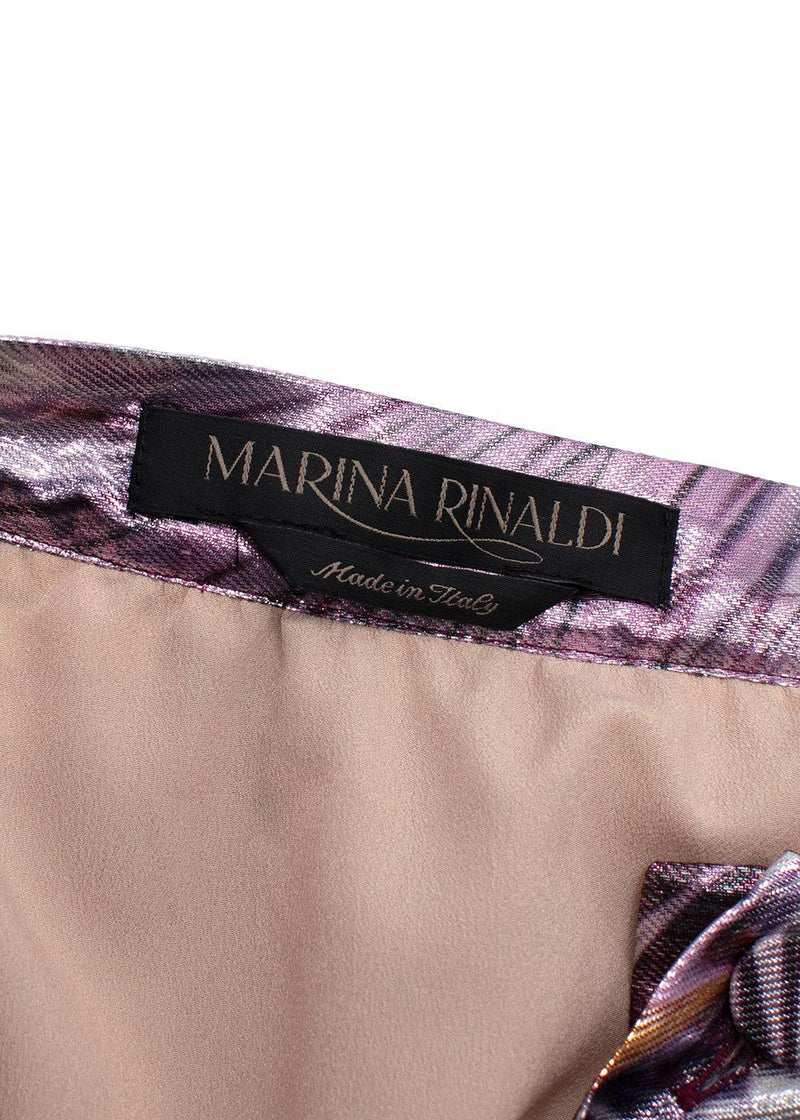 Marina Rinaldi Purple Pleated Midi Skirt