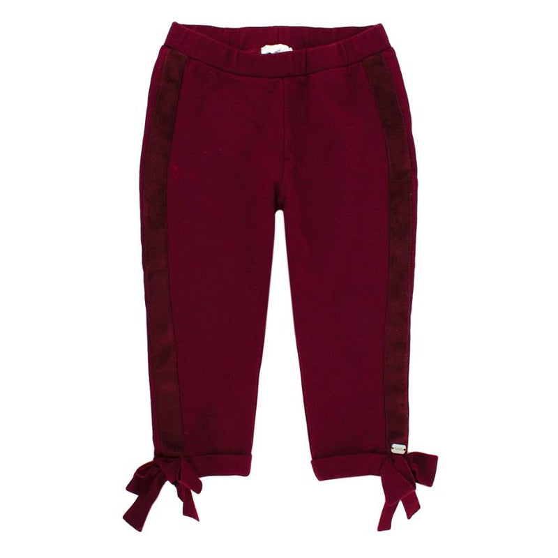 Nanan Burgundy Jersey Trousers with Bows