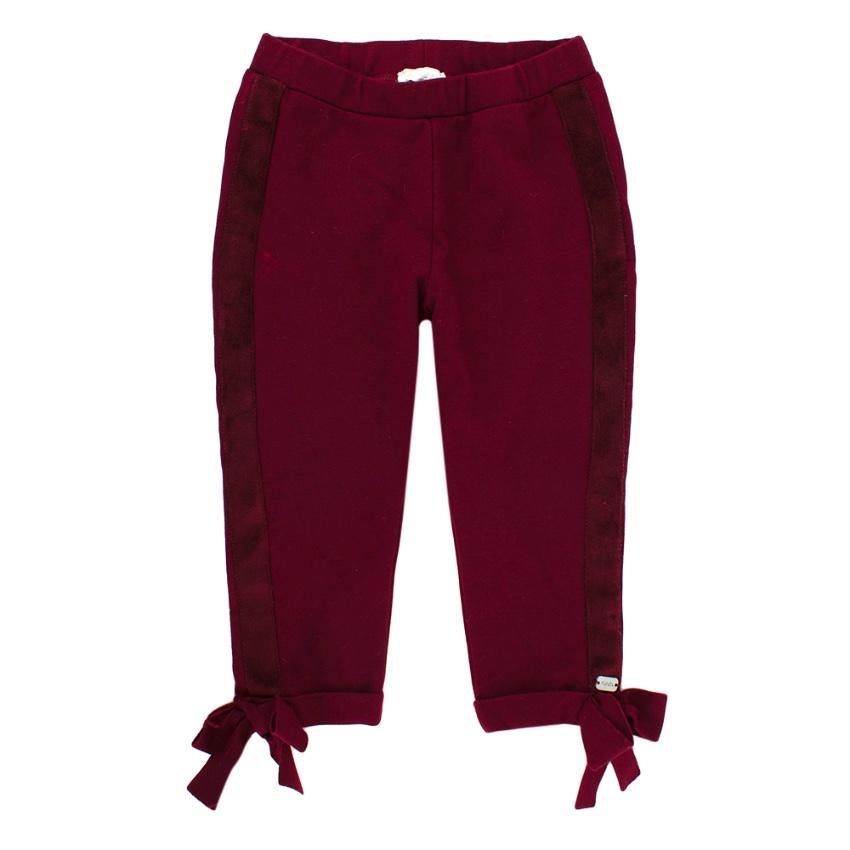 Nanan Burgundy Jersey Trousers with Bows