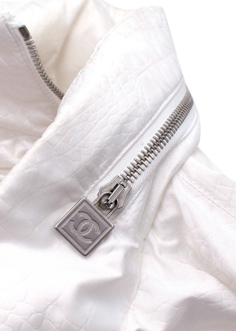 Chanel White Zip Up Jacket