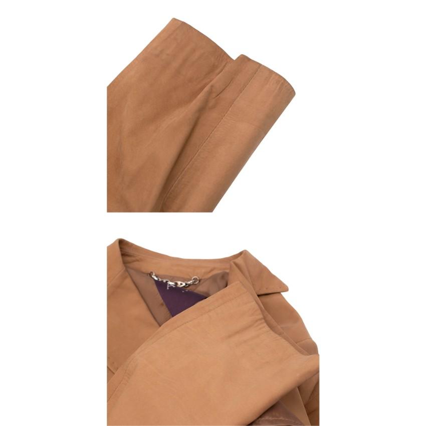 Asprey Tan Leather Single-Breasted Blazer