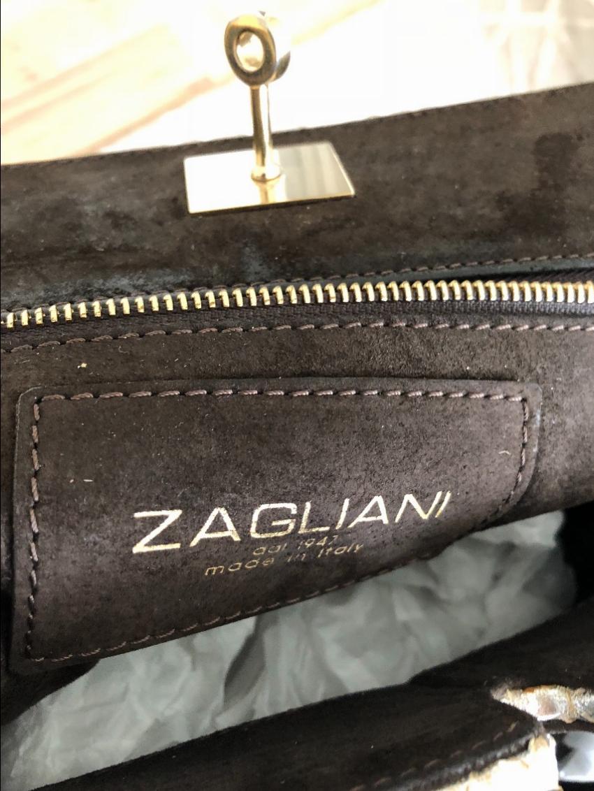 Zagliani silver python bag