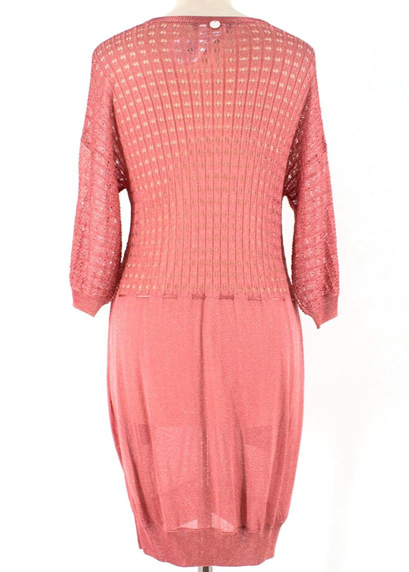 LiuJo Metallic Coral Knit Cardigan