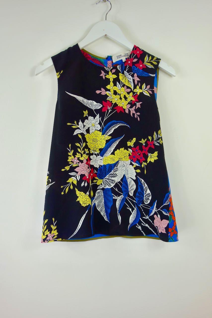 Multicolour silk sleeveless top