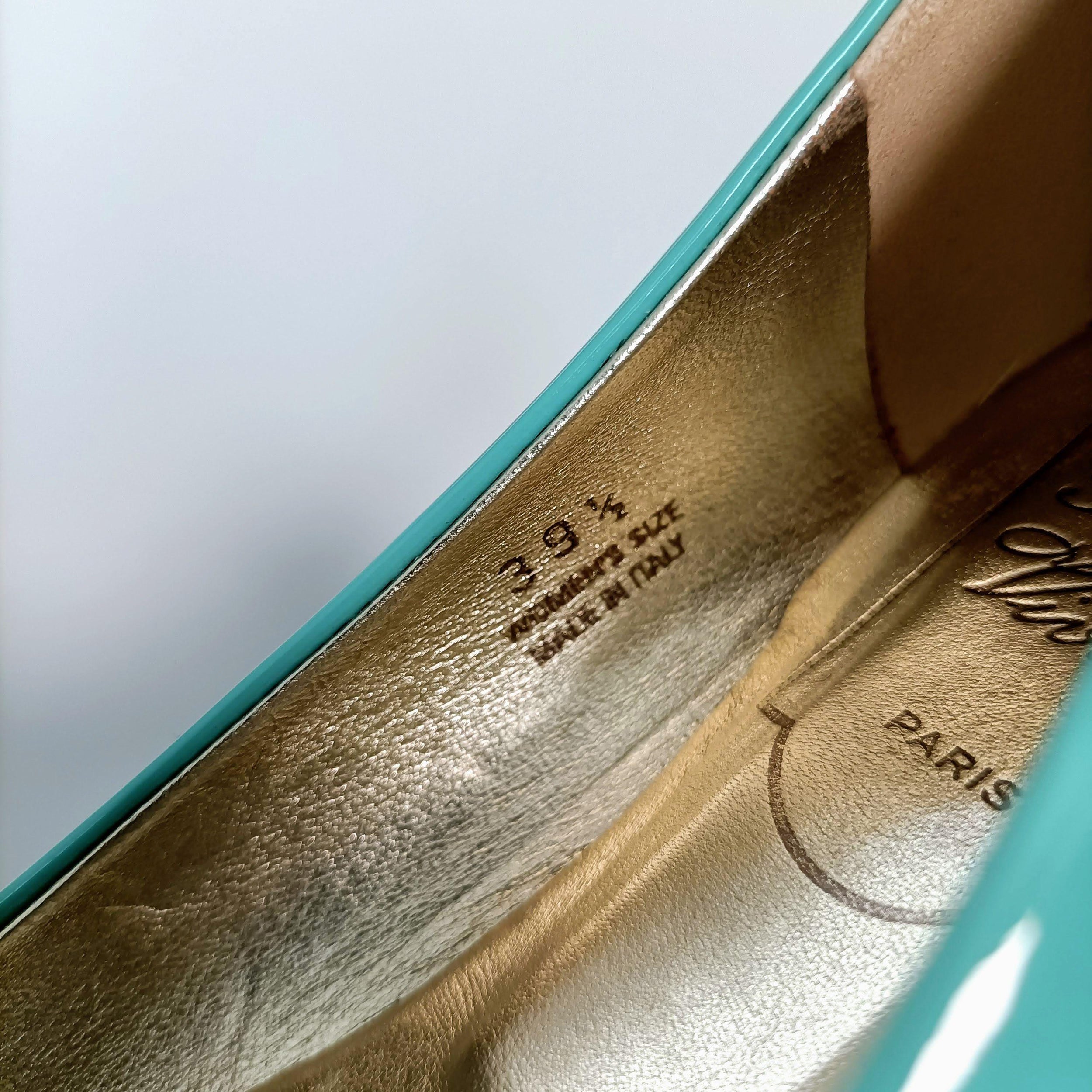 Turquoise Patent Ballerinas