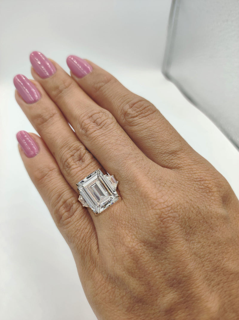 Verde 6ct IGI Certified Lab Grown Asscher Cut Diamond Ring