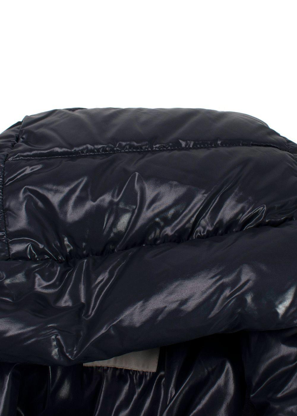 Moncler Navy Cerdus Wool Puffer Coat