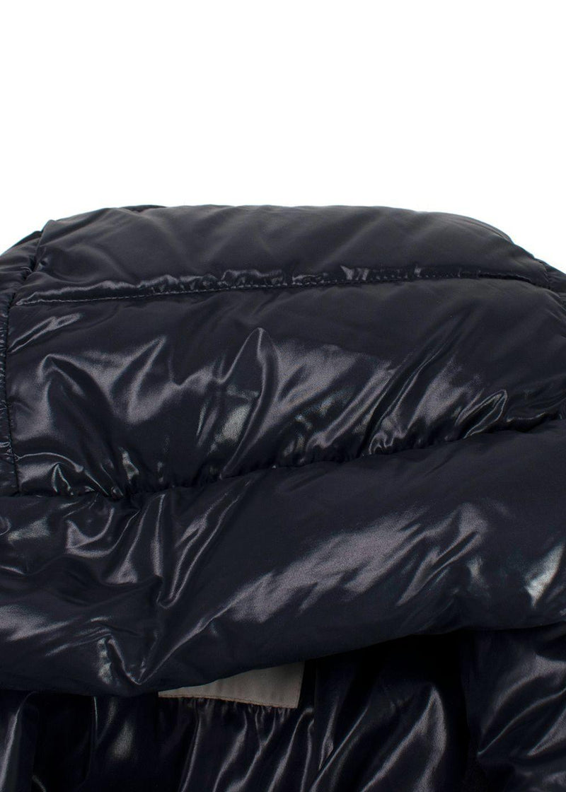 Moncler Navy Cerdus Wool Puffer Coat