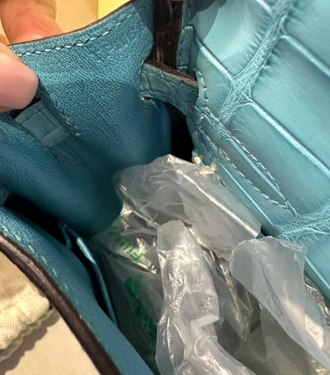 Hermes Bleu St Cyr Matte Croc Kelly 28