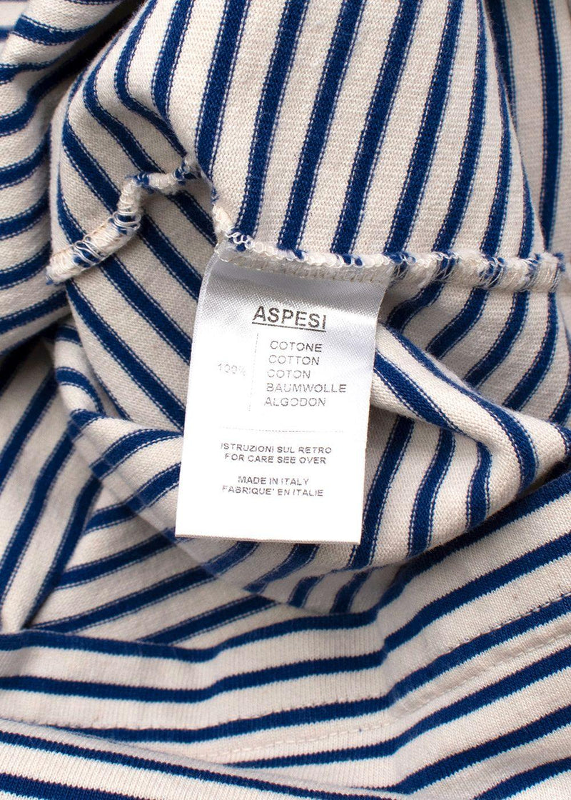 Blue/Beige Cotton Jersey T-Shirt