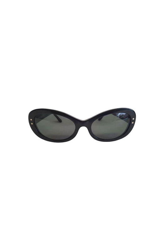 Black acetate oval sunglasses
