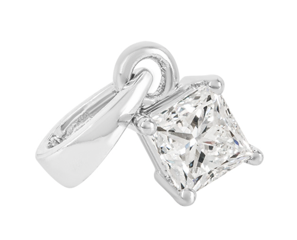 Princess Cut White Gold Pendant