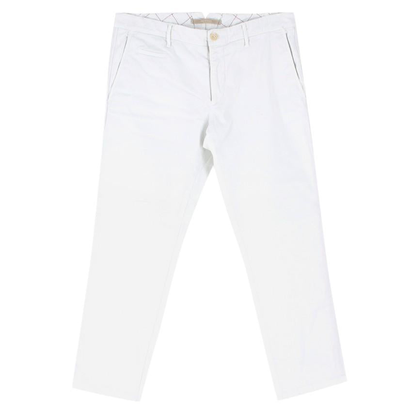 Incotex White Straight-leg Chino Trousers