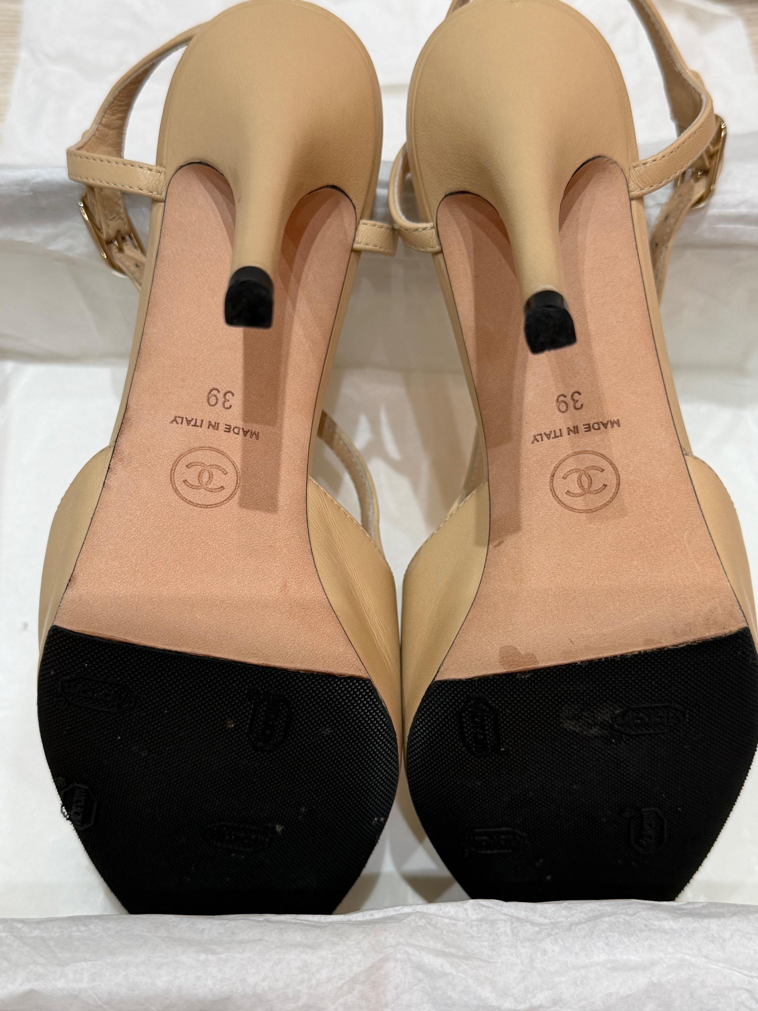 Chanel Heeled T Bar Pumps