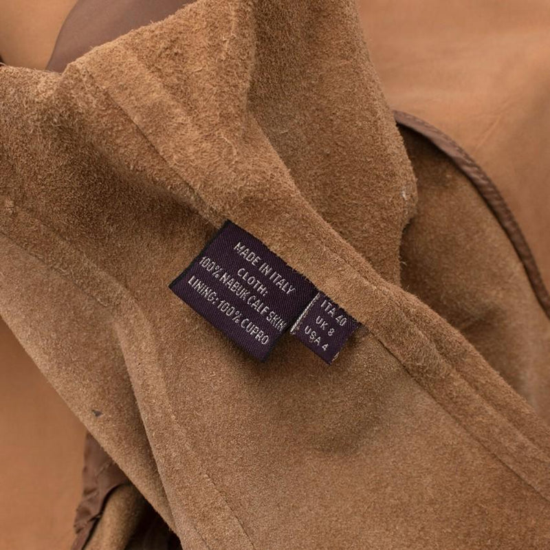 Asprey Tan Leather Single-Breasted Blazer