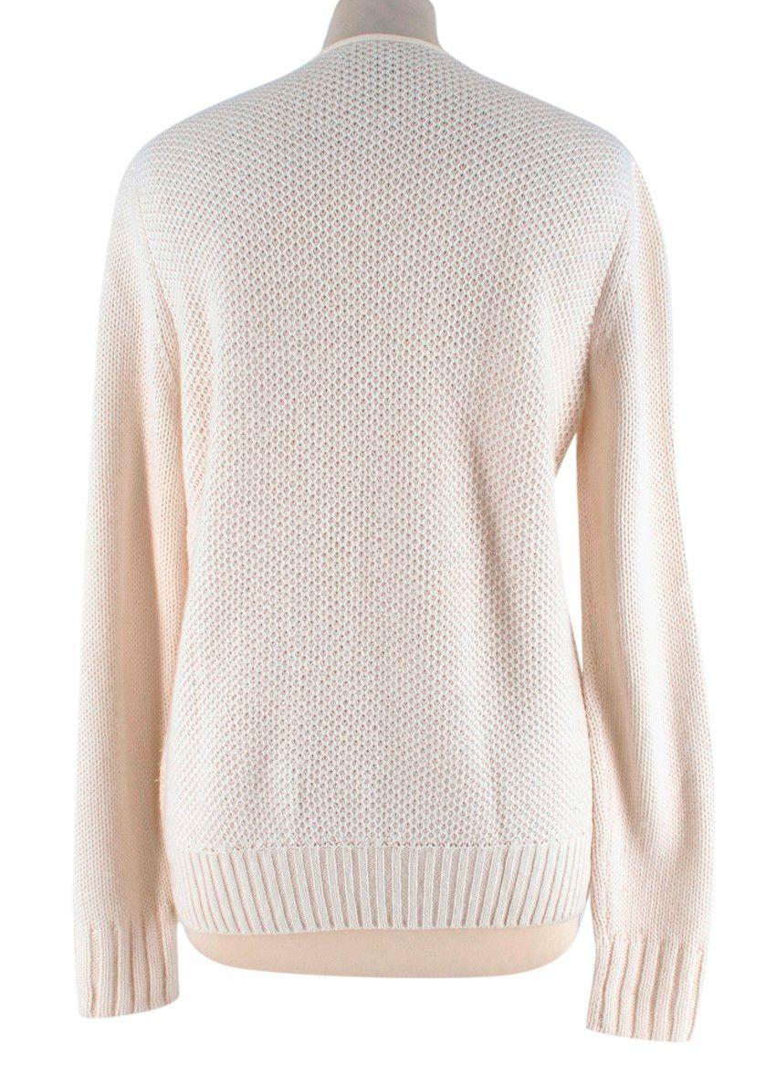 Loro Piana Ivory Knitted Cashmere Blend Zip-Up Cardigan