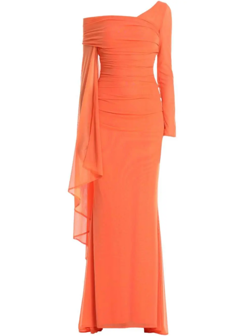 Talbot Runhof Asymmetric Metallic Gown