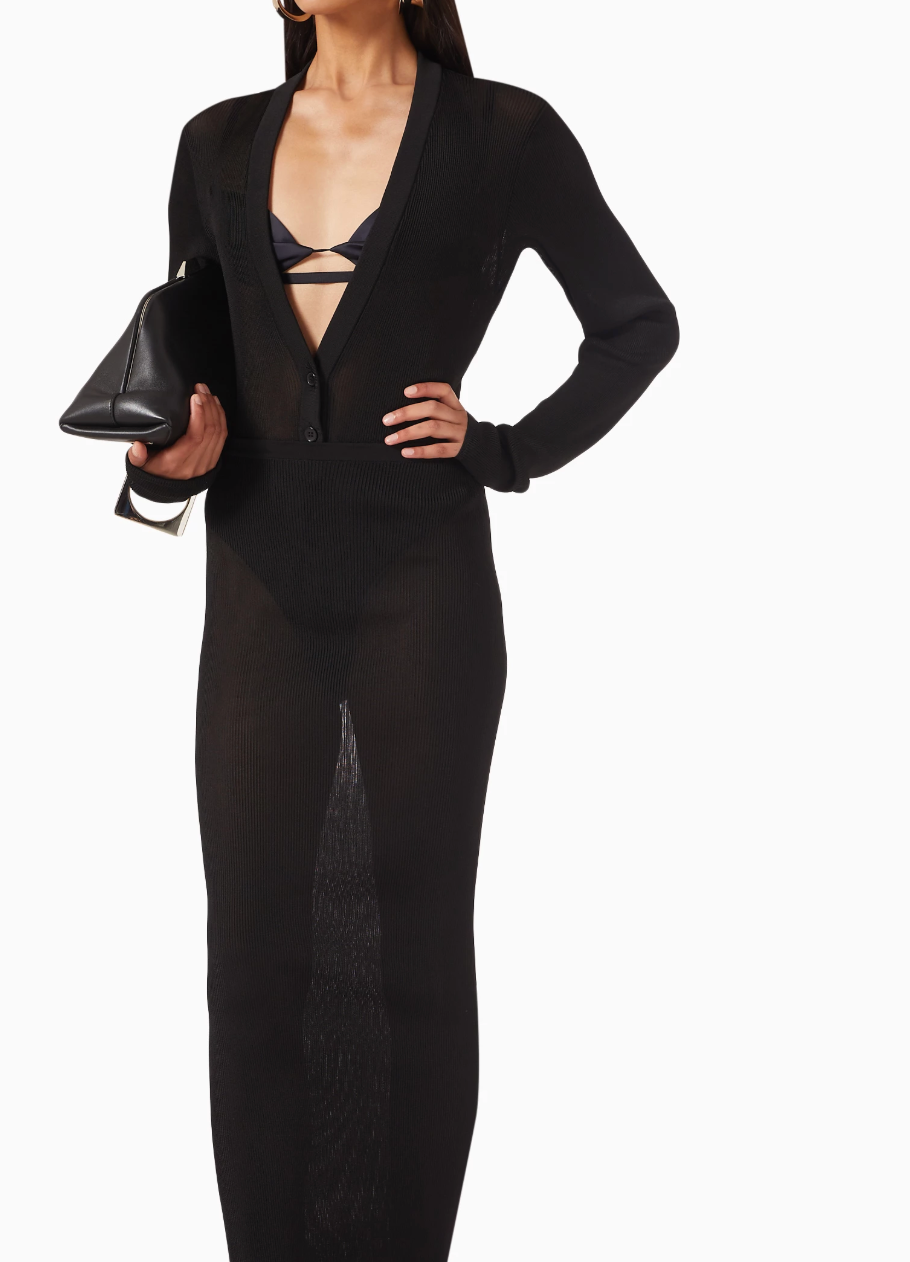 Semi Sheer Ribbed Bodysuit