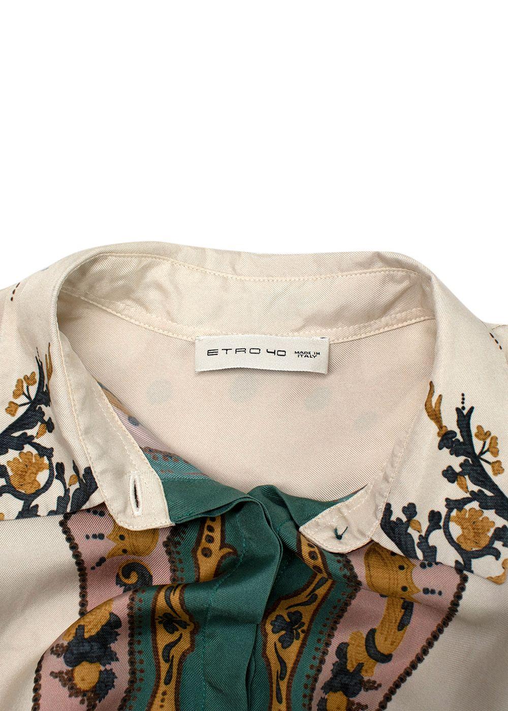Etro Ivory Printed Silk Shirt