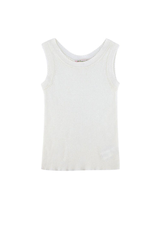 Kids 10Y Cream Ribbed Knit Vest