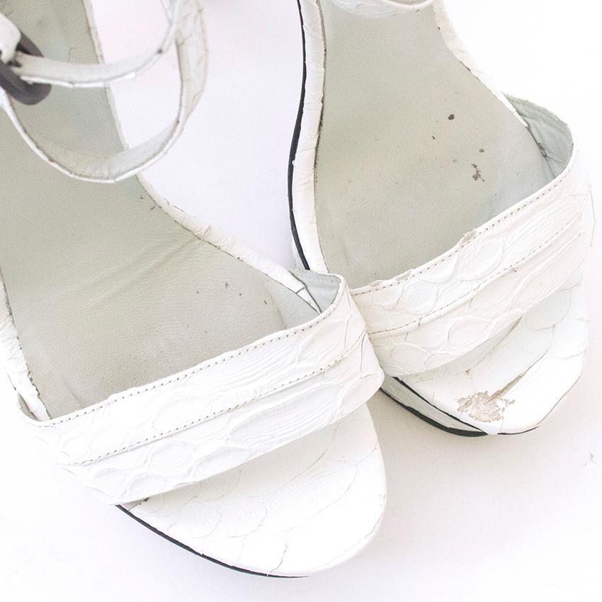 Karina IK White heeled platform sandals