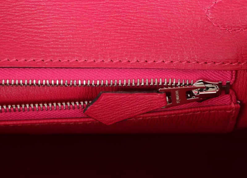 Hermes Birkin 25 Crocodile Porosus Lisse Rose Mexico Palladium Hardware