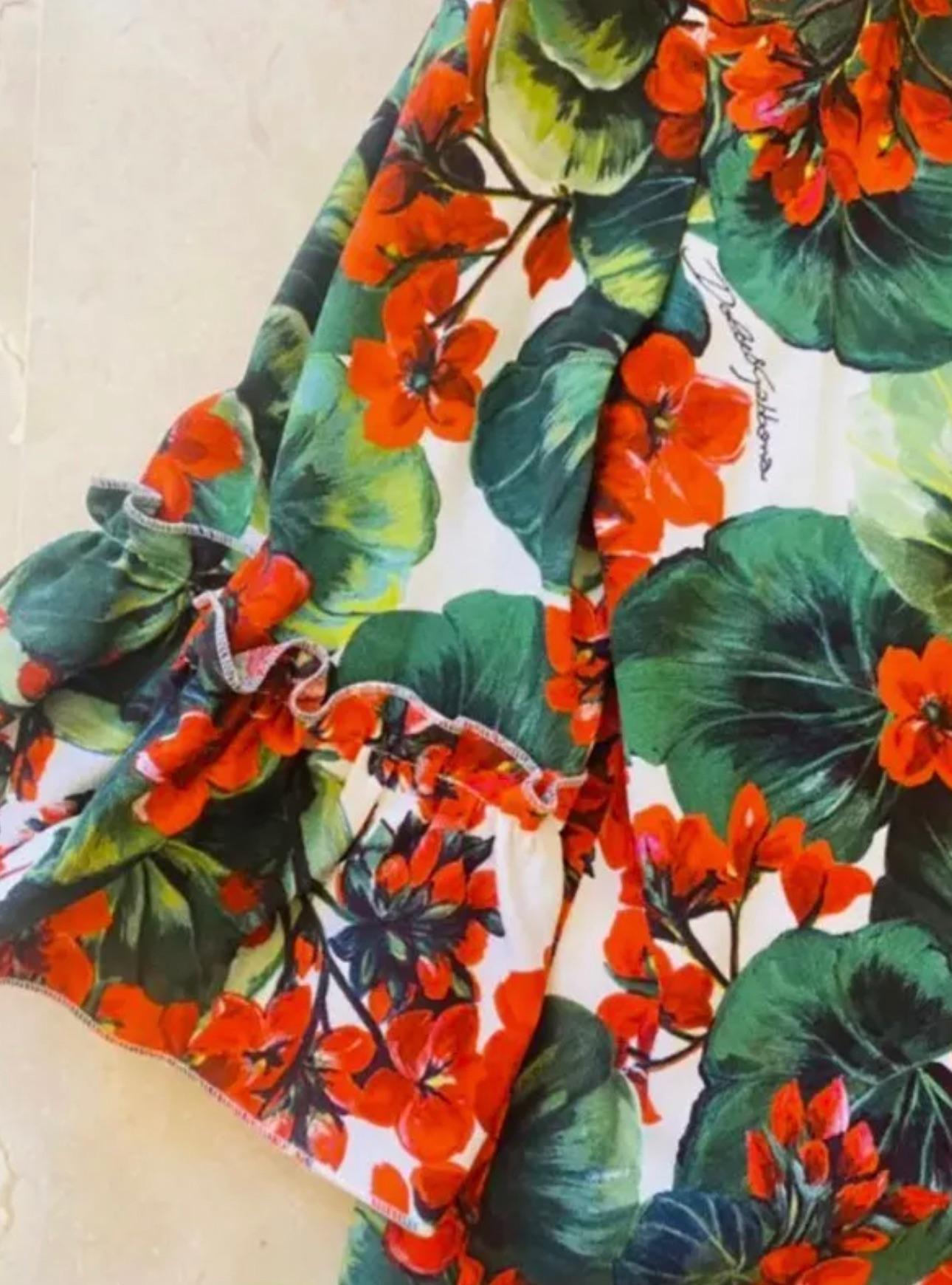Dolce & Gabbana Floral Geranium Mini Dress