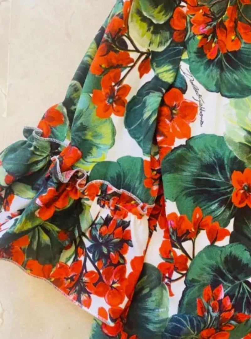 Dolce & Gabbana Floral Geranium Mini Dress