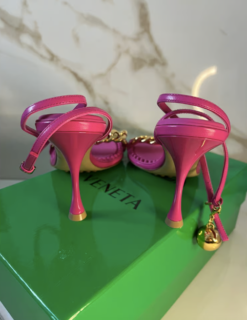 Bottega Veneta Pink Dot Heeled Sandals