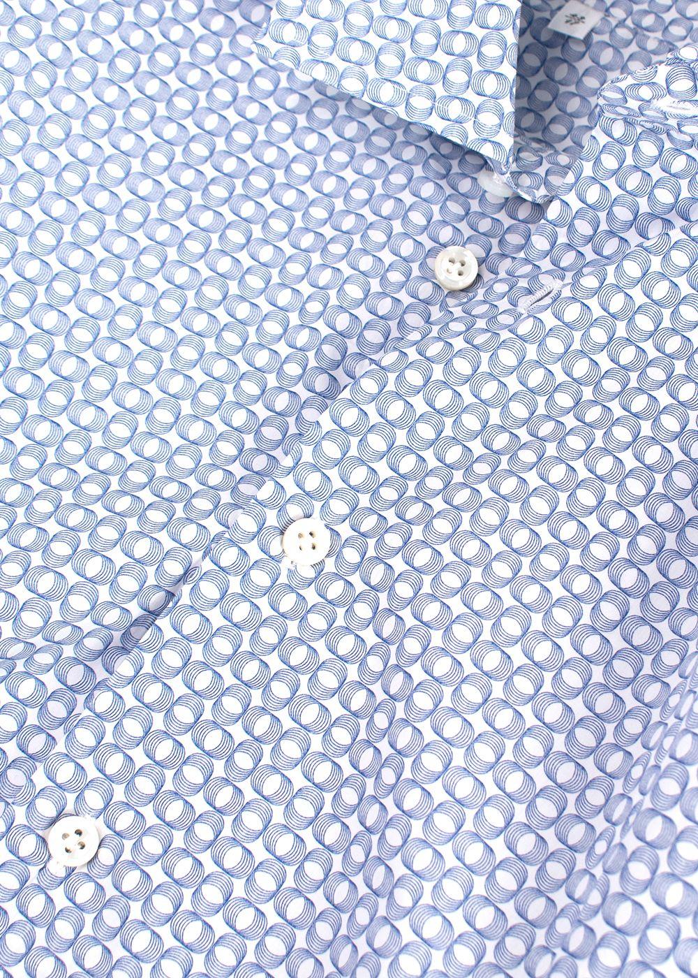 Cesare Attolini Napoli Blue Patterned Shirt