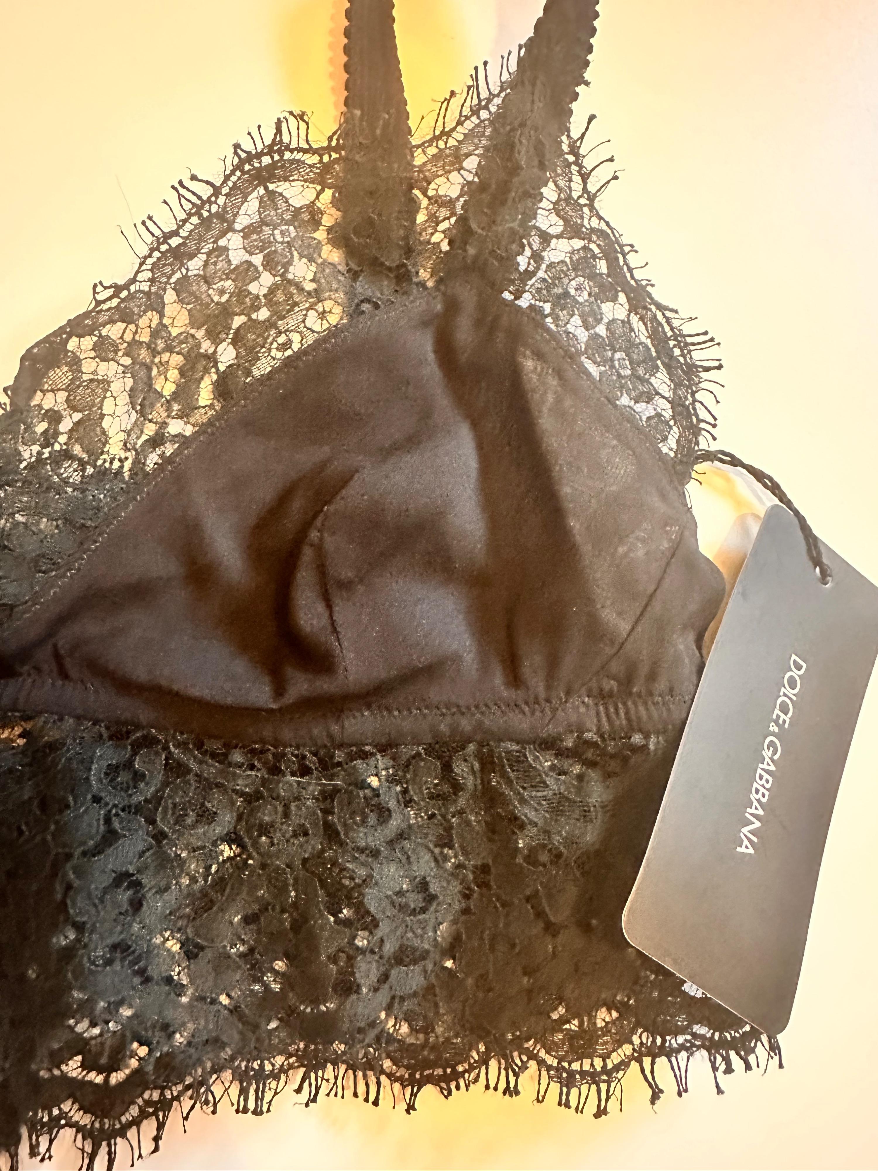Dolce & Gabbana Sicily Black LACE Satin Top