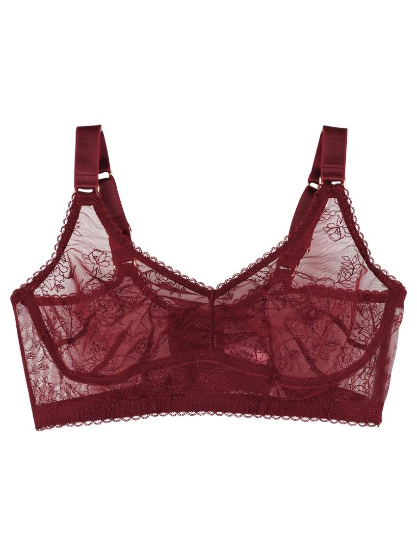 Agent Provocateur Burgundy Liv Floral Bra.