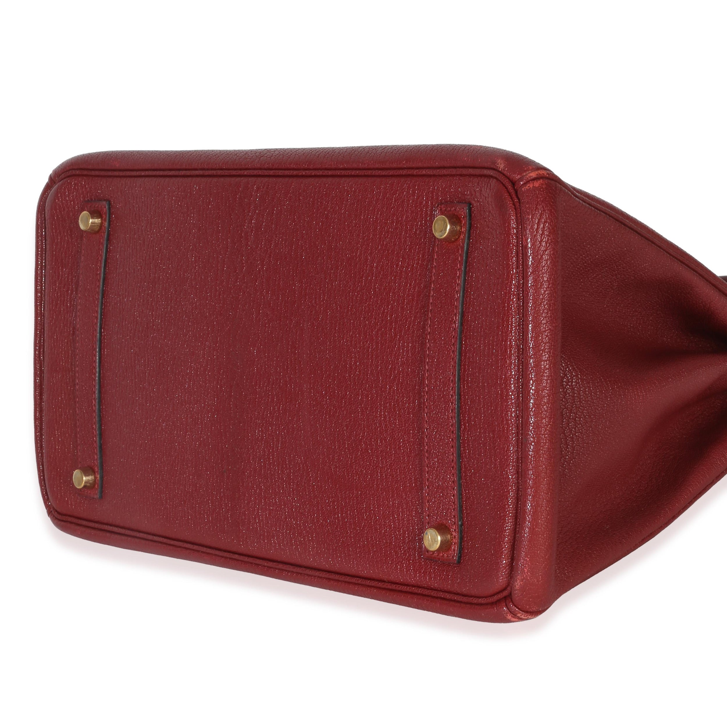 Hermès  Chevre de Coromandel Birkin 35 PHW Rouge Grenat