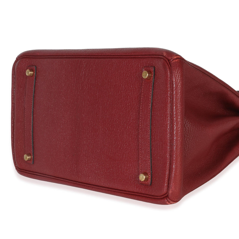 Hermès  Chevre de Coromandel Birkin 35 PHW Rouge Grenat