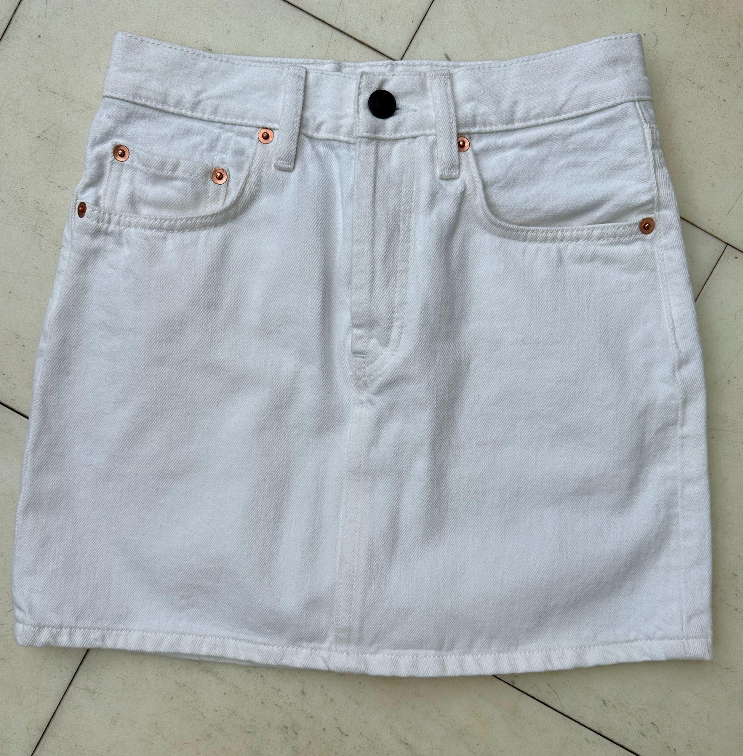 Wardrobe NYC White Denim Mini Skirt