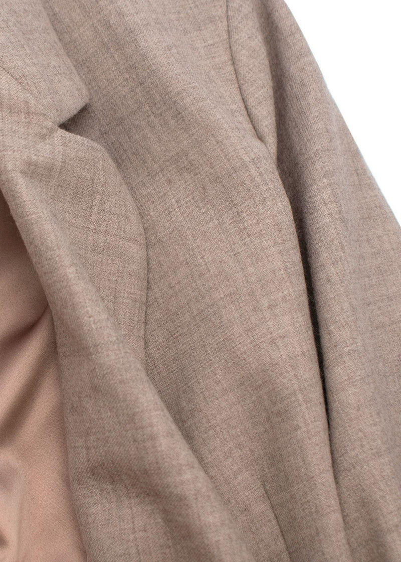 Beige Wool Tailored Jacket and Trousers Set